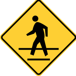 Crossing for pedestrians warning ahead - RealidadUSA