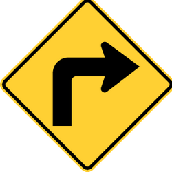 Warning for a sharp curve to the right - RealidadUSA