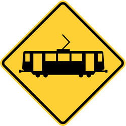 Warning for rail vehicle - trams - RealidadUSA
