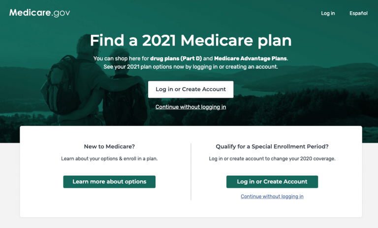 Captura de pantalla de la herramienta Medicare Plan Finder
