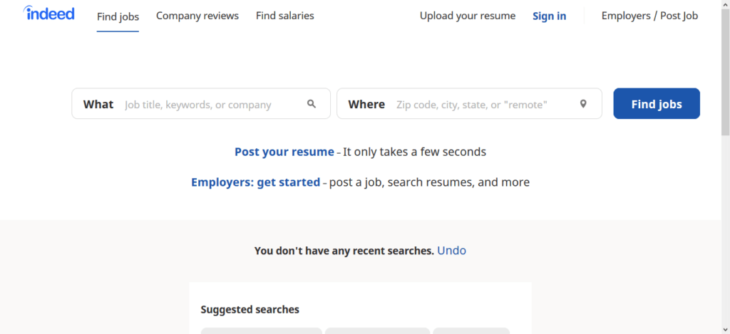 indeed job search website