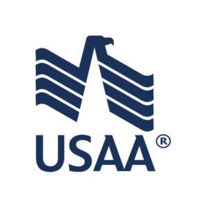 USAA logo blue white