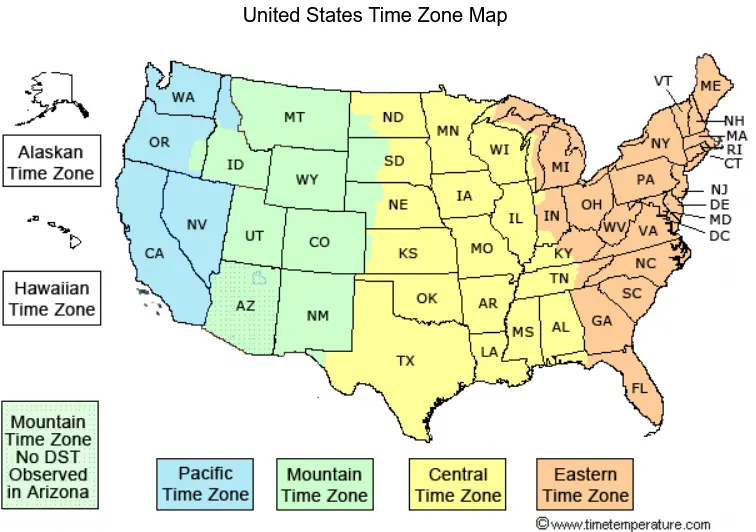 time zone USA