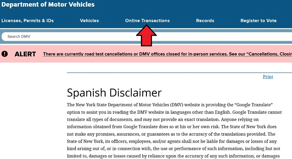 examen de permiso de conducir en new york en español